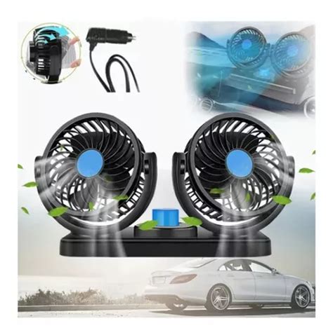 Ventilador Doble Auto Coche Portátil Potente 2 Velocidades Meses sin