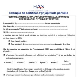 Certificat d inaptitude sportive Les ressources KitMédical