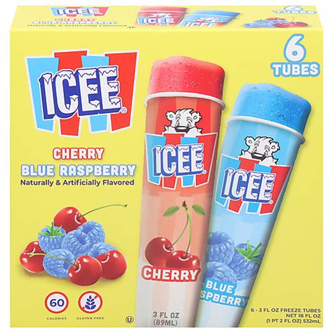 Icee Freeze Tubes Cherry Blue Raspberry 6 Ea Popsicles Sendik S Food Market