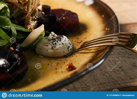 Salada Do Alimento Do Restaurante A Beterraba Roasted Das