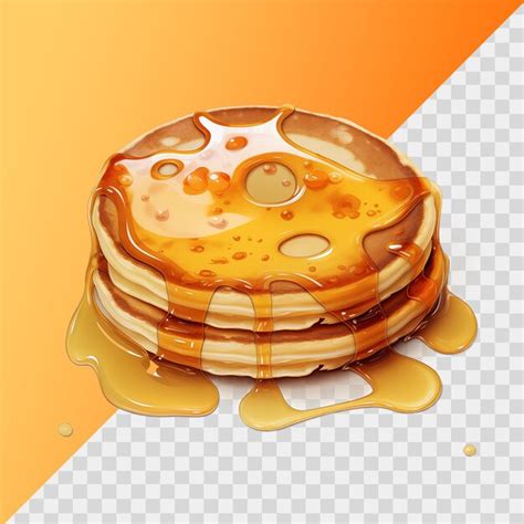 Premium Psd Pancakes With Honey Isolated On Transparent Background