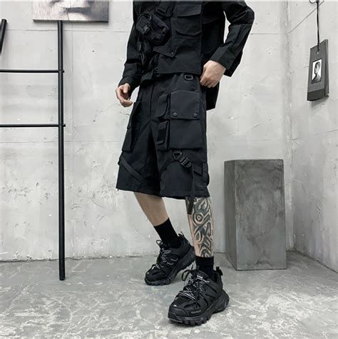 Gothic Straps Techwear Shorts Darkwear Warcore Clothing Etsy