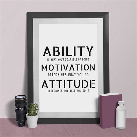 Ability Motivation Attitude Wall Art Poster Motivational Etsy