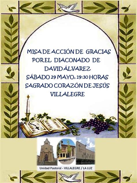 Misa De AcciÓn De Gracias Por La OrdenaciÓn Como DiÁcono De David Álvarez