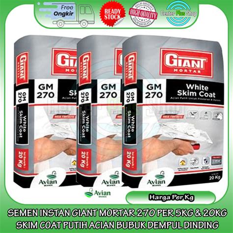 Jual Semen Instan Giant Mortar Per Kg Kg Skim Coat Putih Acian