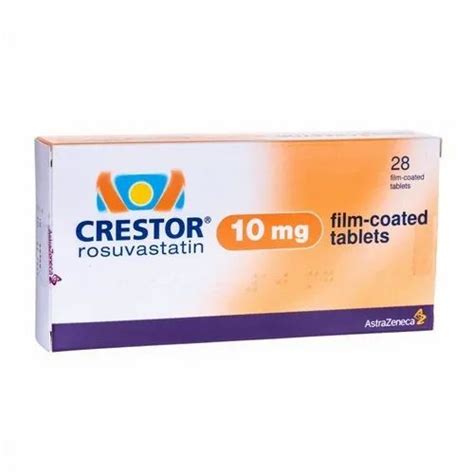 Astrazeneca Rosuvastatin Crestor 10 Mg Tablet Packaging Size Box Size