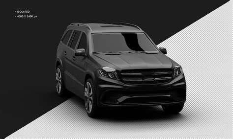 Carro Suv Moderno De Luxo Preto Fosco Isolado Realista Da Vista De