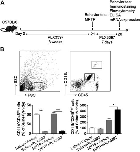 Plx Treatment Eliminates Microglia In The Brain After Mptp