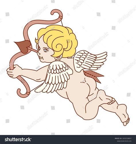 Cupid Holding Bow Arrow Upward Include Stock Vector Royalty Free