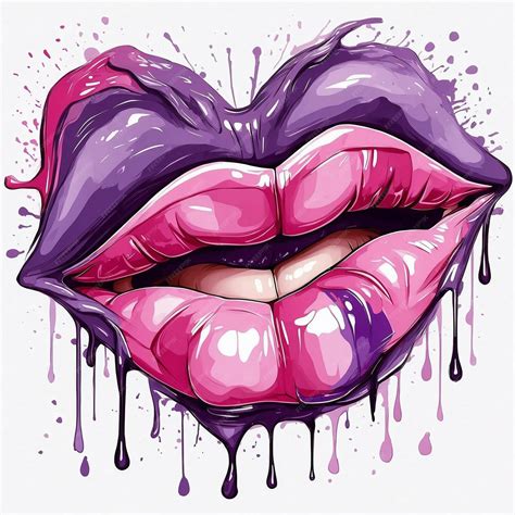 Premium Photo Lips Melted Sublimation Vector Illustration