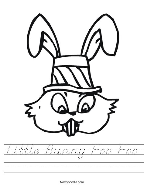 Little Bunny Foo Foo Worksheet - D'Nealian - Twisty Noodle