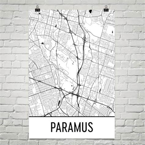 paramus nj map paramus art paramus print paramus poster wall art
