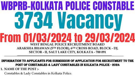 How To Apply Wbprb Kolkata Policehow Wbpnewvacancy2024