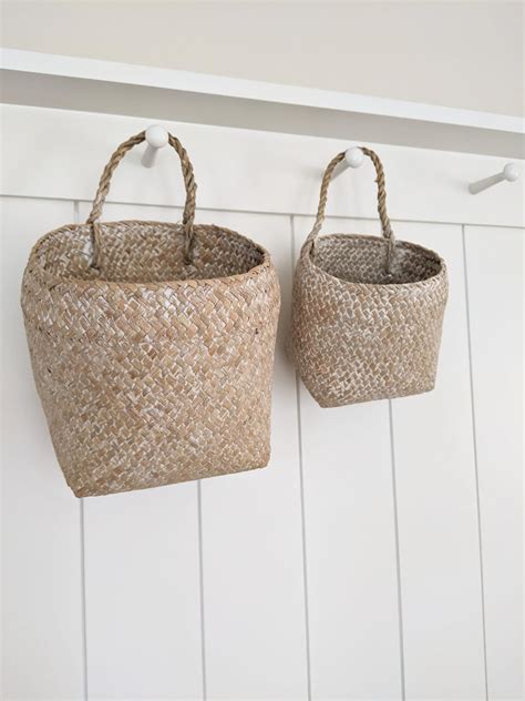 Hand Woven Seagrass Wall Baskets Set 2 Gingersweet Gatherings