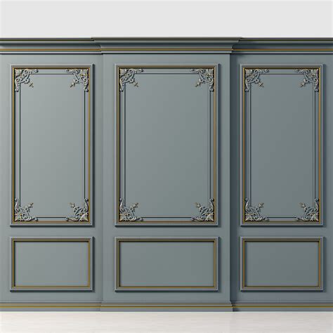 D Model Wall Molding Boiserie Classic Panels Vr Ar Low Poly