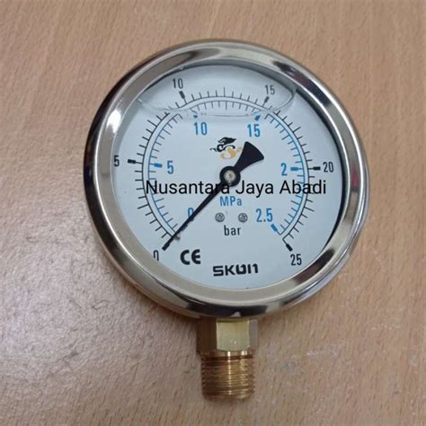 Promo Pressure Gauge SKON Stainless 4 Inchi 2 5 Mpa 25 Bar Diskon 23