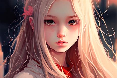 Premium Photo Beautiful Anime Girl Portrait Generative Ai