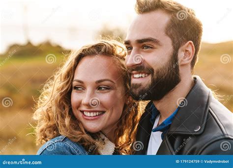 Image Of Beautiful Couple Dating And Walking Together In Countryside