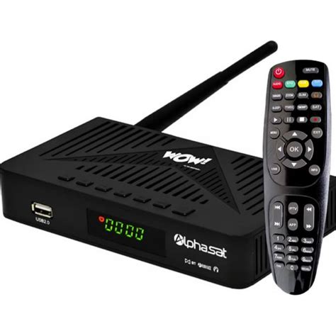 Receptor Fta Alphasat Wow Kvm Edition Iptv Full Hd Wi Fi Preto