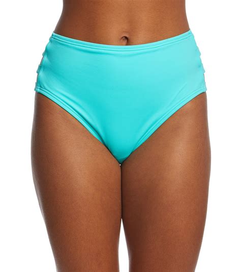 Coco Rave Solid Strappy High Waisted Bikini Bottom At Swimoutlet