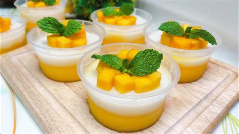 Puding Mangga Cepat Sedap Mango Pudding Youtube