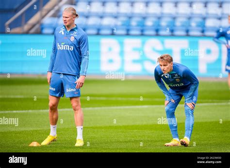 Oslo 20220922 Erling Braut Haaland And Martin Odegaard During Training