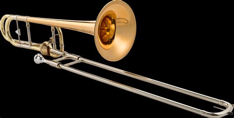 Download Golden Trombone Isolatedon Black