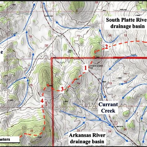 Modified Topographic Map From USGS National Map Website Showing Currant