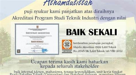 Teknik Industri Akreditasi A Homecare24