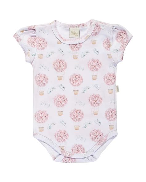 Conjunto Body Bebê Manga Curta Menina Short 100 Algodão Anjos Baby