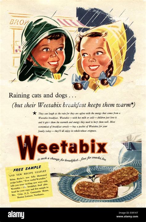 1950s Uk Weetabix Magazine Advert Stock Photo Alamy