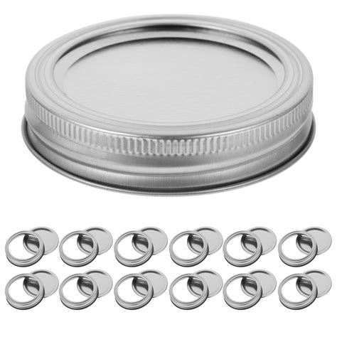 12 Set Of Wide Mouth Canning Lids With Rings Mason Jar Lids Set Mason Jar Airtight Lids