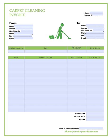 House Cleaning Invoice Template Free PARAHYENA