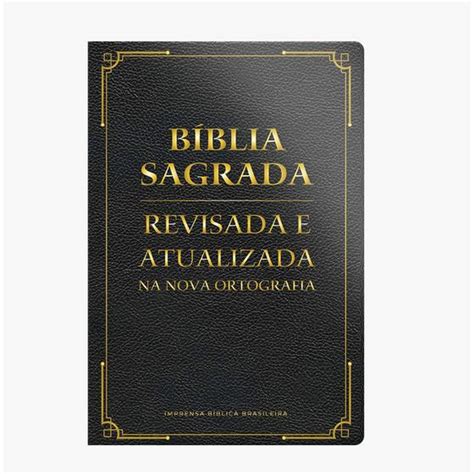 Bíblia revisada e atualizada gigante Semi luxo preta Geográfica