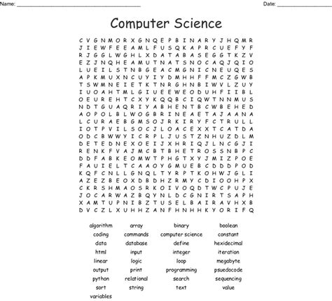 Computer Science Word Search Wordmint Word Search Printable