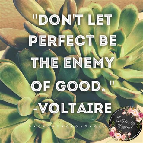 Dont Let Perfect Be The Enemy Of Good Voltaire Life Life