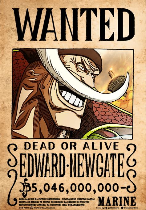 One Piece Alt Art Whitebeard And Wanted Poster Monkey D Luffy 10736