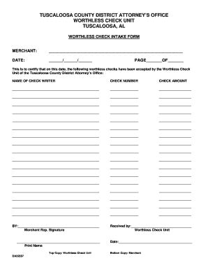 Fillable Online Worthless Check Unit Intake Breceipt Form Pdfb