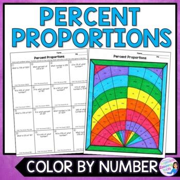 Percent Proportions Color By Number Worksheet By Eugenia S Learning Tools