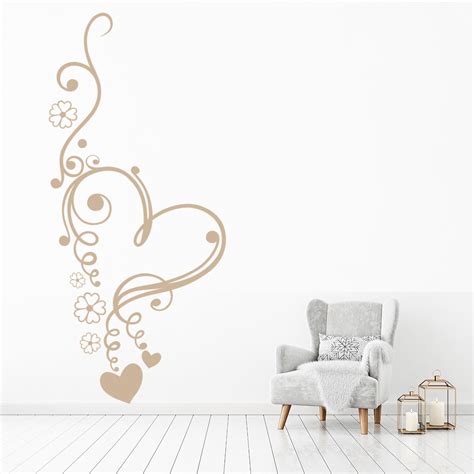 Swirl Love Heart Wall Sticker Love Heart Wall Art