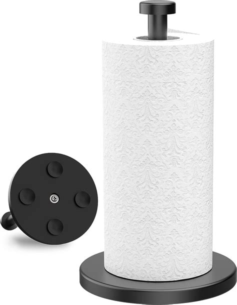 Vehhe Paper Towel Holder Black Kitchen Roll Holder Free Standing