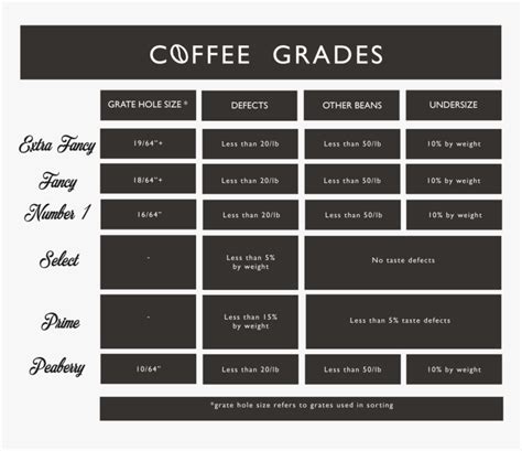 Coffee Grade Chart Kctc 01 Coffee Grades Hd Png Download Kindpng