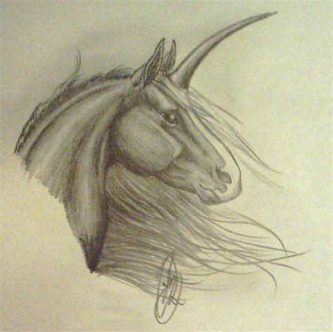 Unicorn Head Sketch at PaintingValley.com | Explore collection of ...