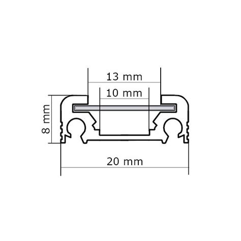 Profil Do LED Alu PLA NA1 100 AA Nawierzchniowy Aluminium Anodowane