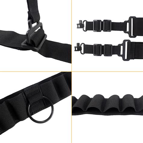 Tactical 2 Point Shotgun Gun Sling Bandolier 12ga Shell Sling Holds 16