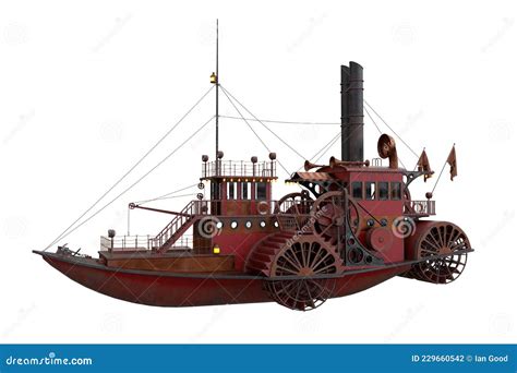 Steamer Boat Illustration, Drawing, Engraving, Ink, Line Art, Vector ...