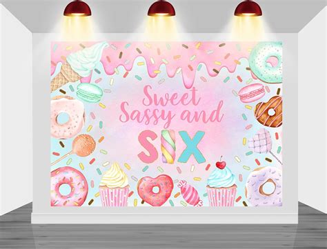 Amazon Mocsicka Donut Theme 6th Birthday Backdrop Sweet Sassy And