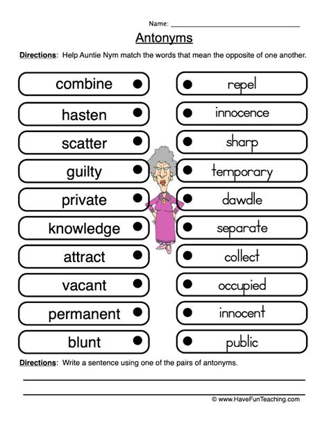 Antonyms Pairs Worksheet Have Fun Teaching