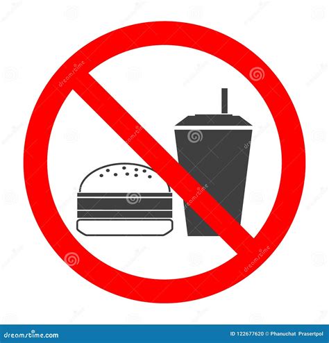 Do Not Eat and Drink Symbol. No Eating or Drinking, Prohibition Sign.Vector Illustration. Stock ...