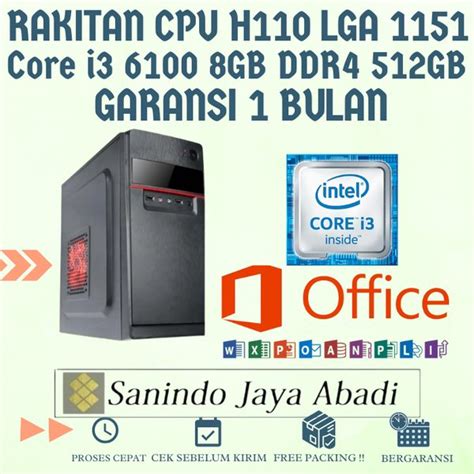 Jual Pc Rakitan Cpu Lga Ddr Rakitan Intel Core I Gb Ssd